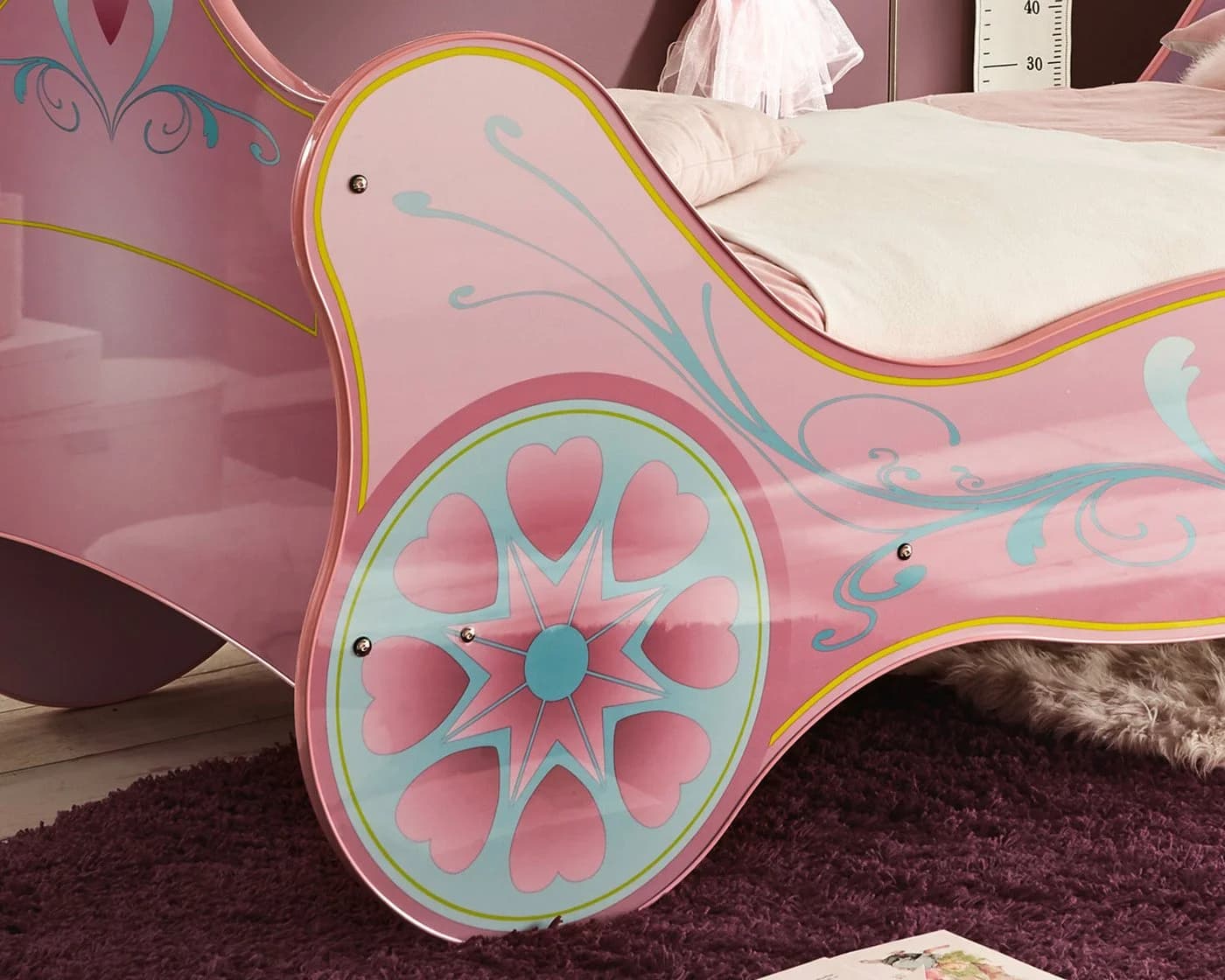 Begabino Kinderbett Prinzessin Kutsche Lila mit Matratze und Lattenrost - Bild 4