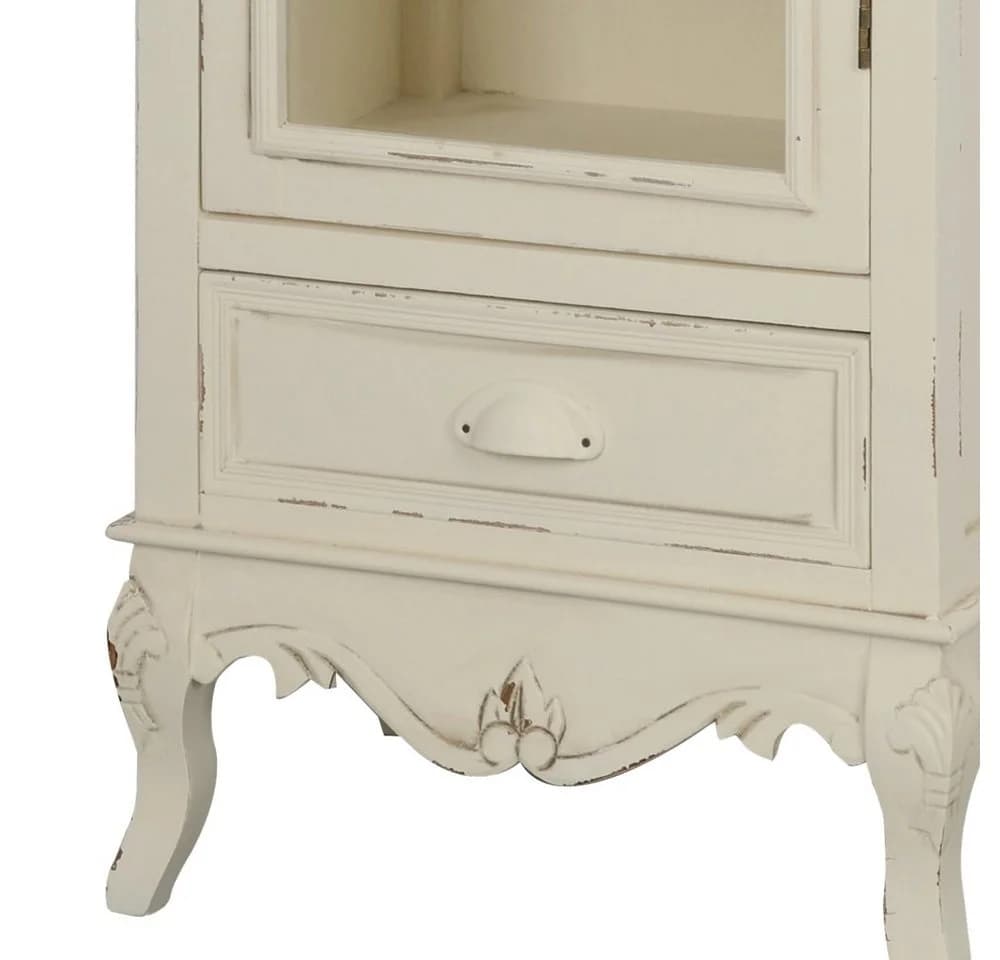 99rooms Vitrine Rimini Pappel Creme Landhausstil mit Schublade - Bild 4