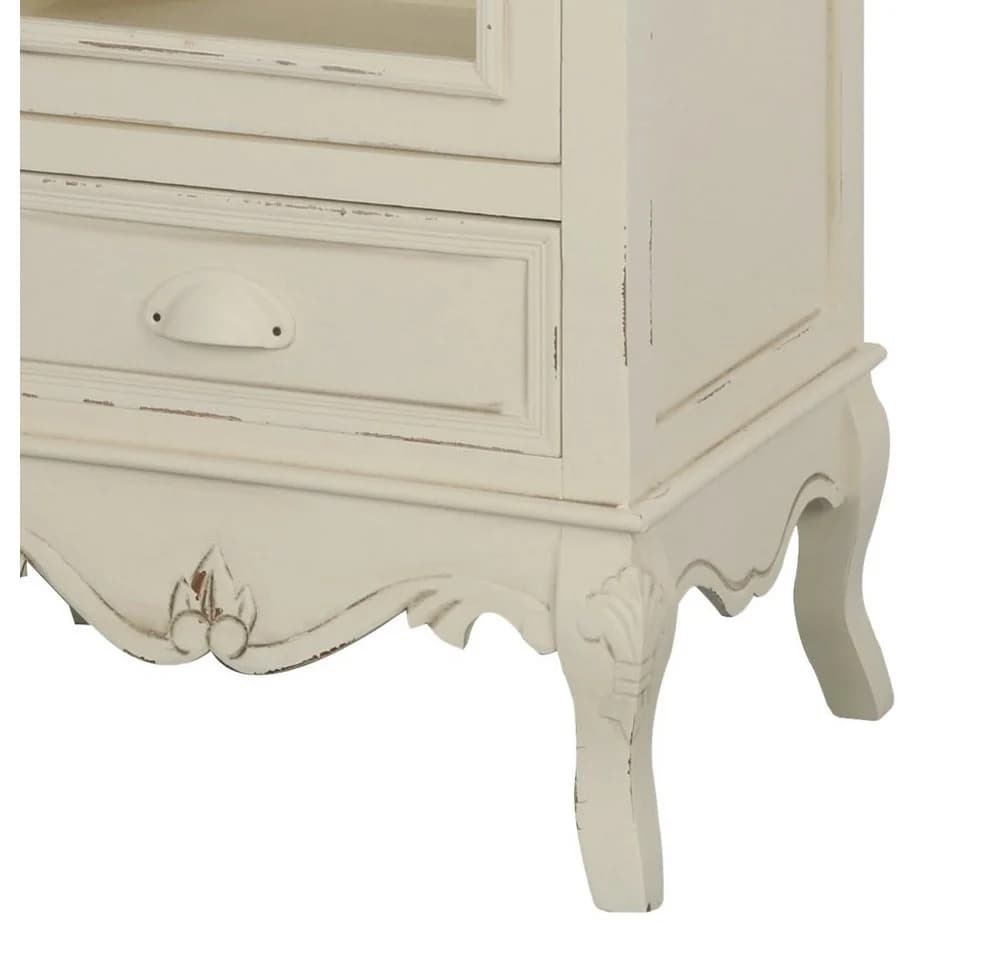 99rooms Vitrine Rimini Pappel Creme Landhausstil mit Schublade - Bild 5
