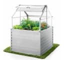 Powertec Garden Hochbeet mit Dach silber Metall Frühbeet Bild 2