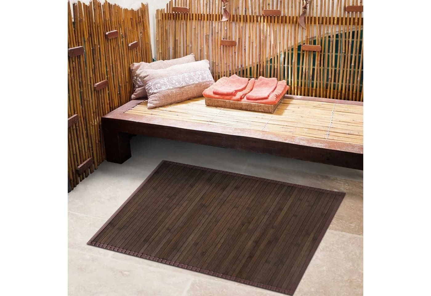 casa pura Teppich Oak Bambus Braun Rutschfest - Bild 5