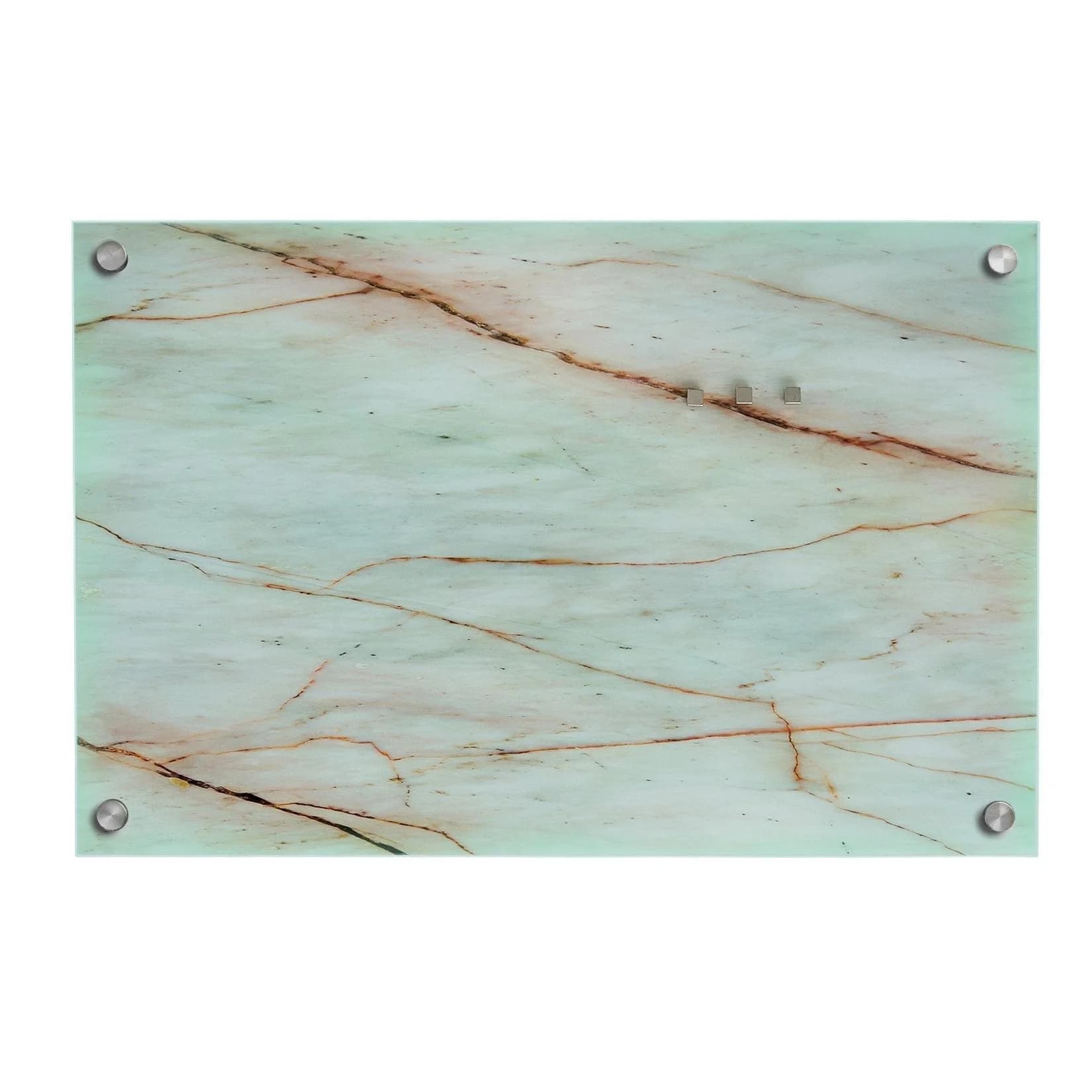 Design-Glas-Memoboard Marble Weiß Magnetisch