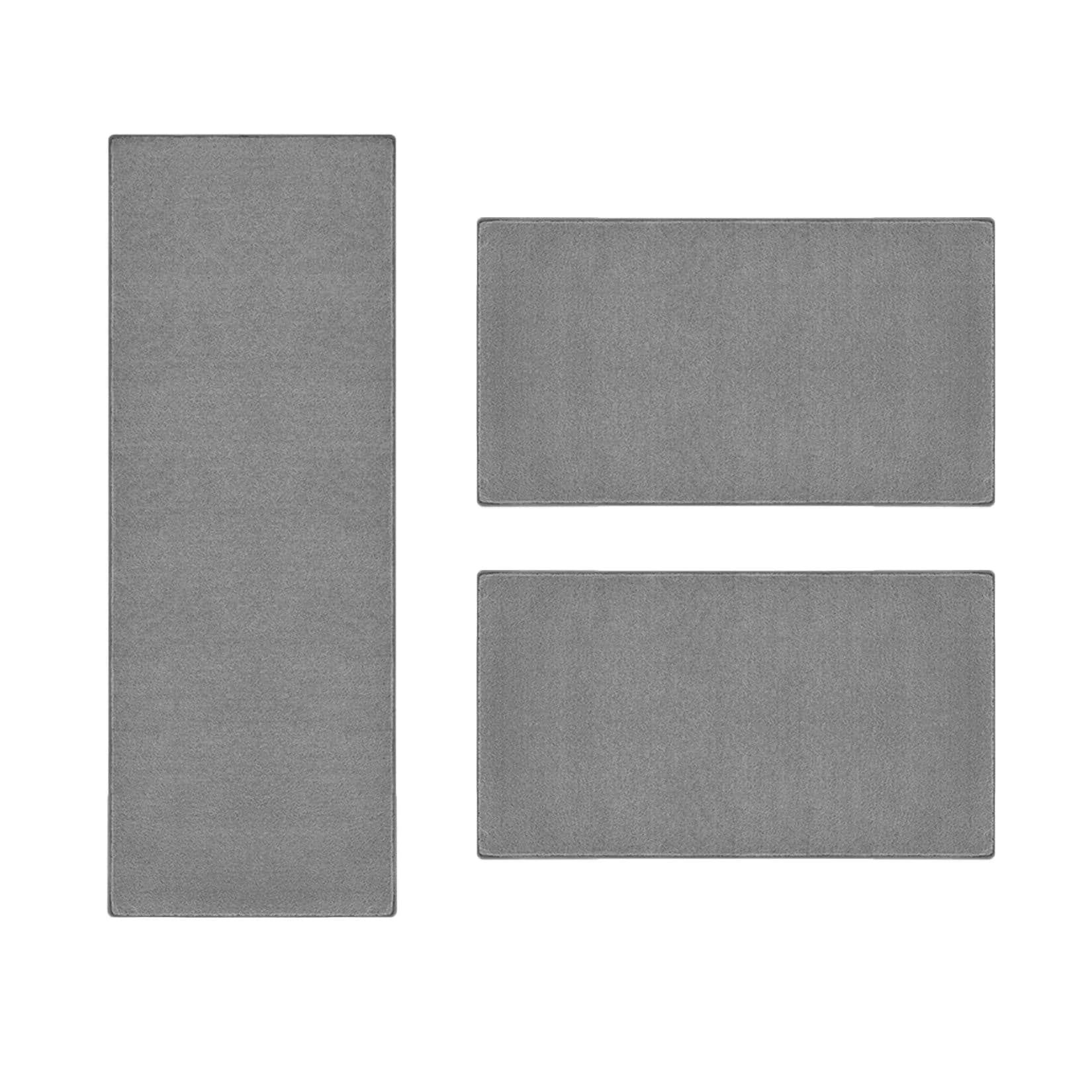 Floordirekt Bettumrandung Dynasty 3-tlg. Velours Hochflor Silbergrau