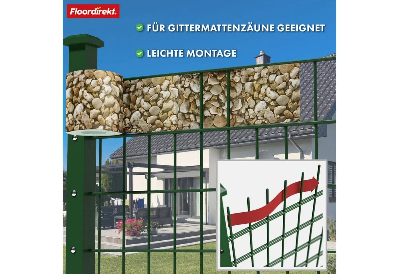 casa pura PVC-Sichtschutzstreifen für Gittermatten-Zäune - Bild 4