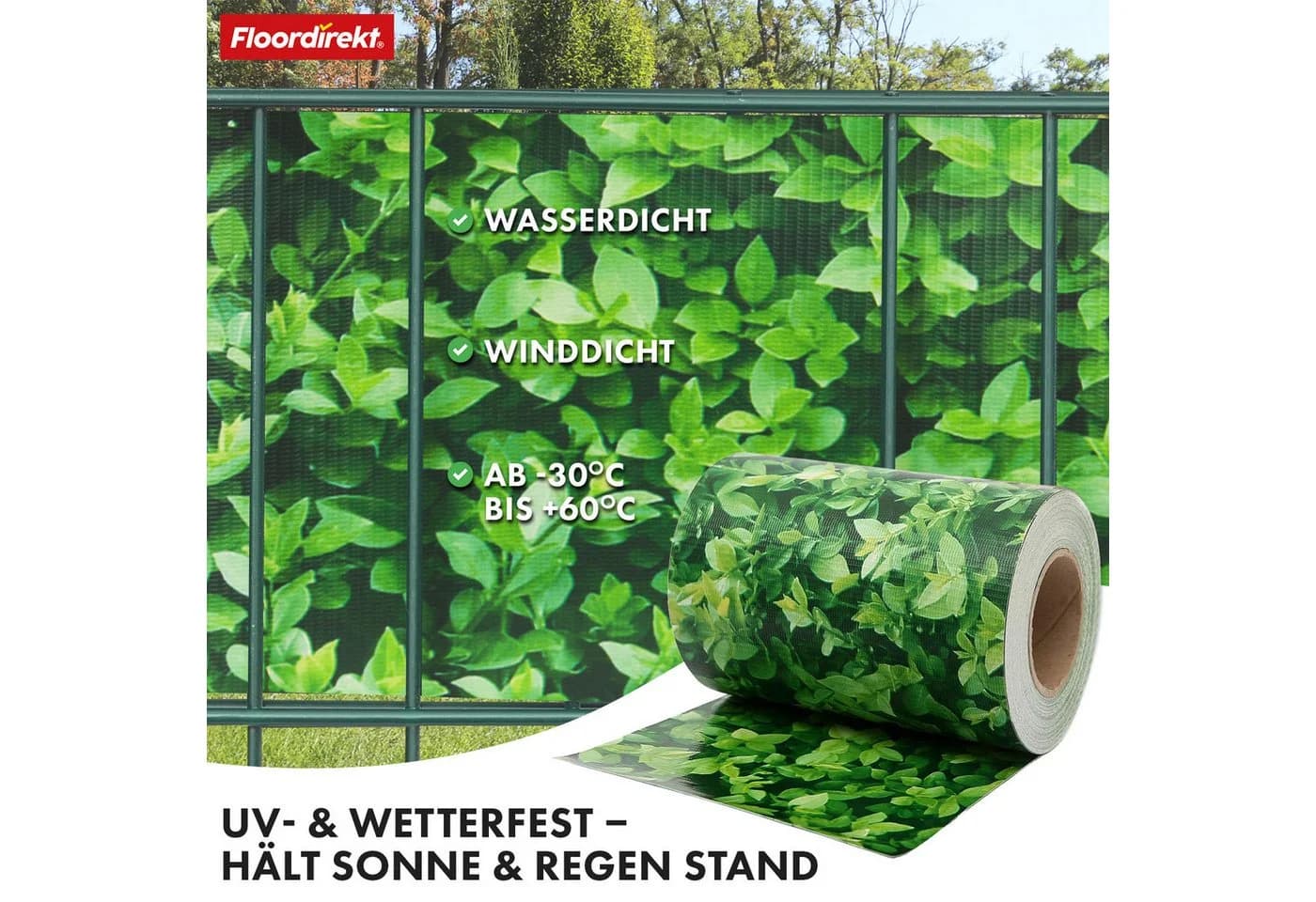 casa pura PVC-Sichtschutzstreifen für Gittermattenzäune Grün - Bild 5