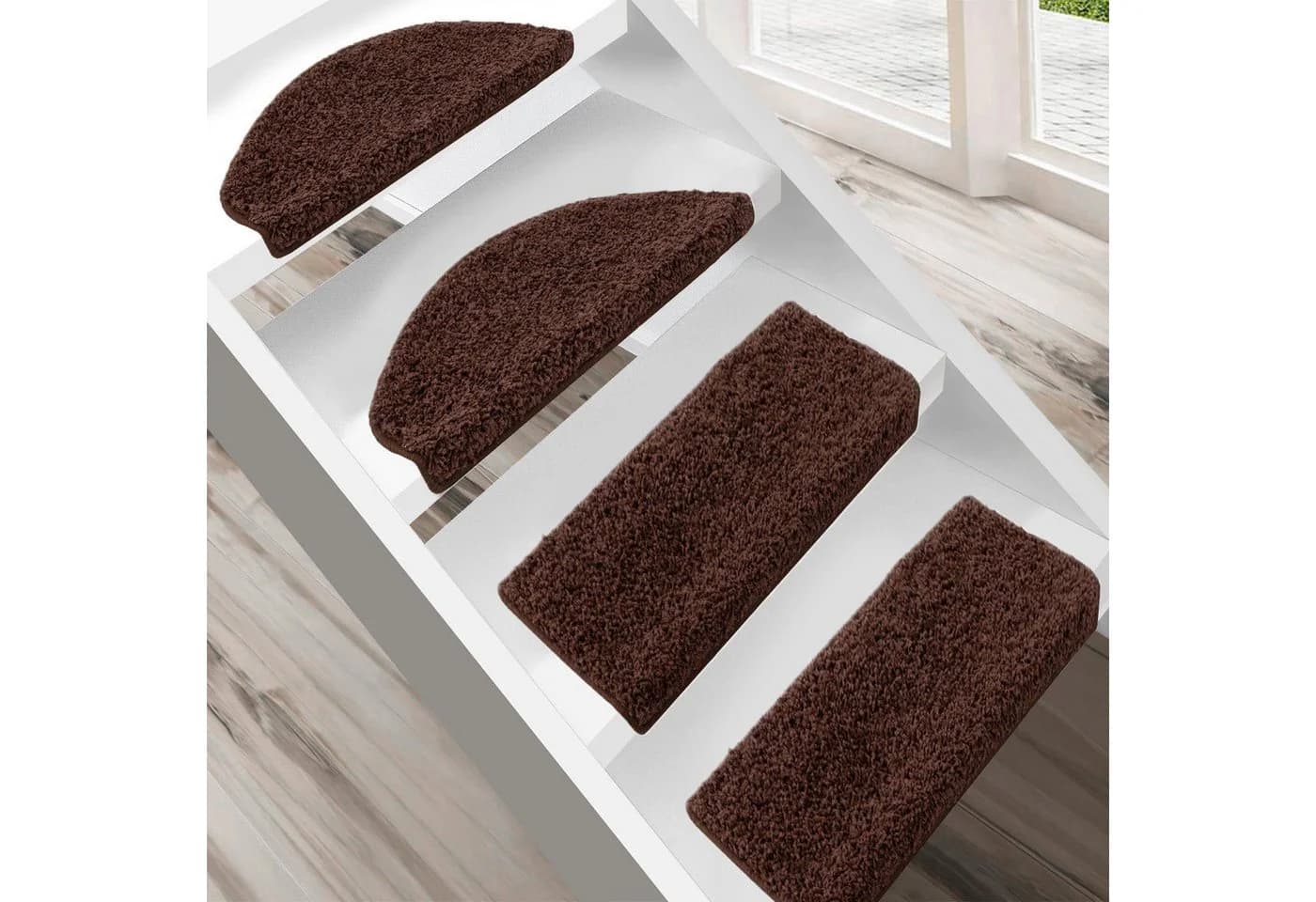 Floordirekt Stufenmatte Barcelona Halbrund Dunkelbraun Polypropylen
