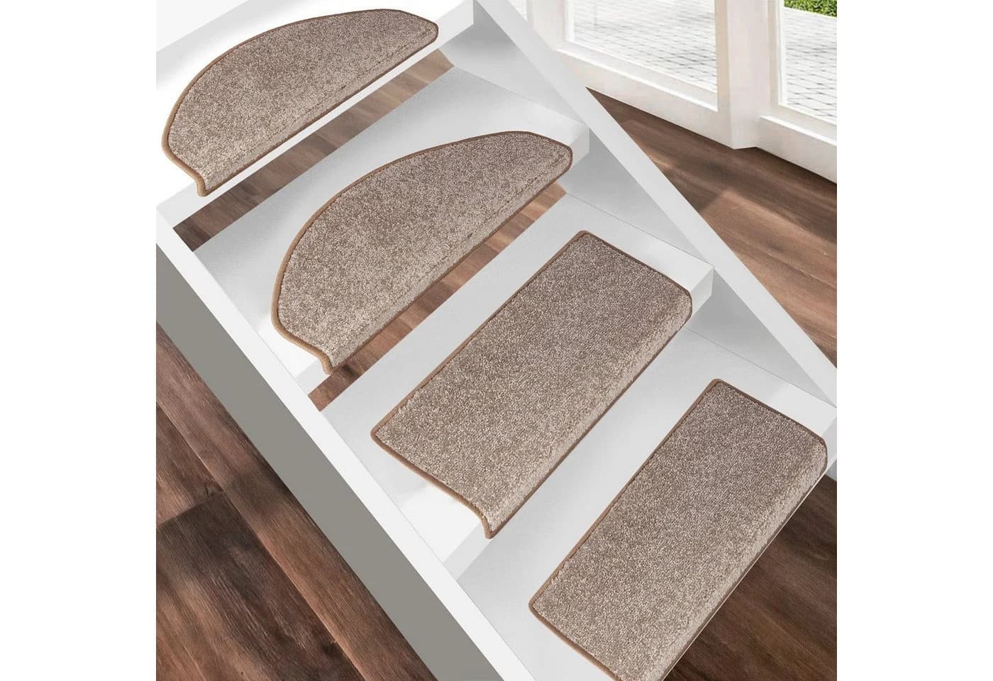 Floordirekt Stufenmatte Sundae Velours Beige Halbrund