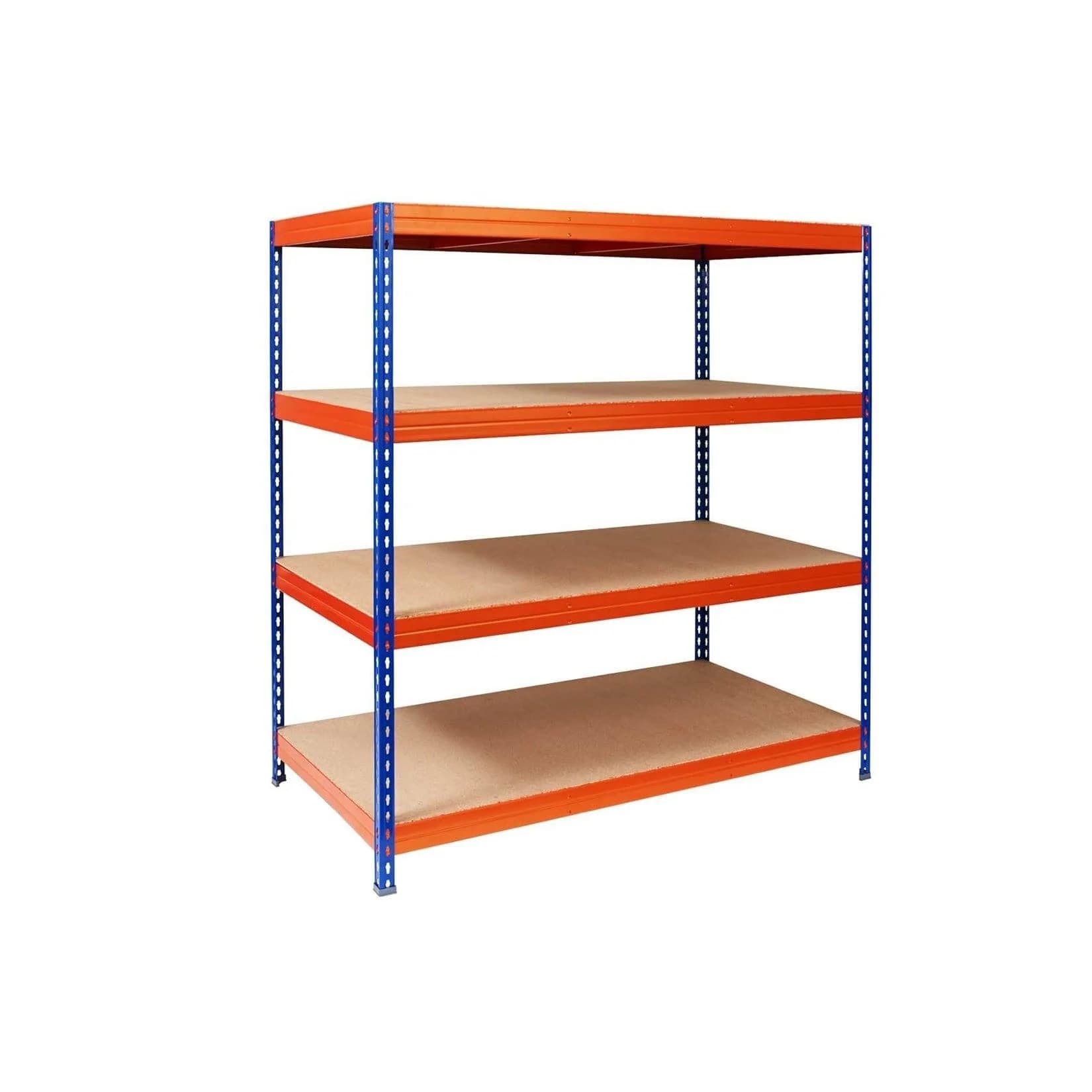 Mammut Weitspannregal Blau-orange mit 4 MDF Böden und 1200 kg Traglast