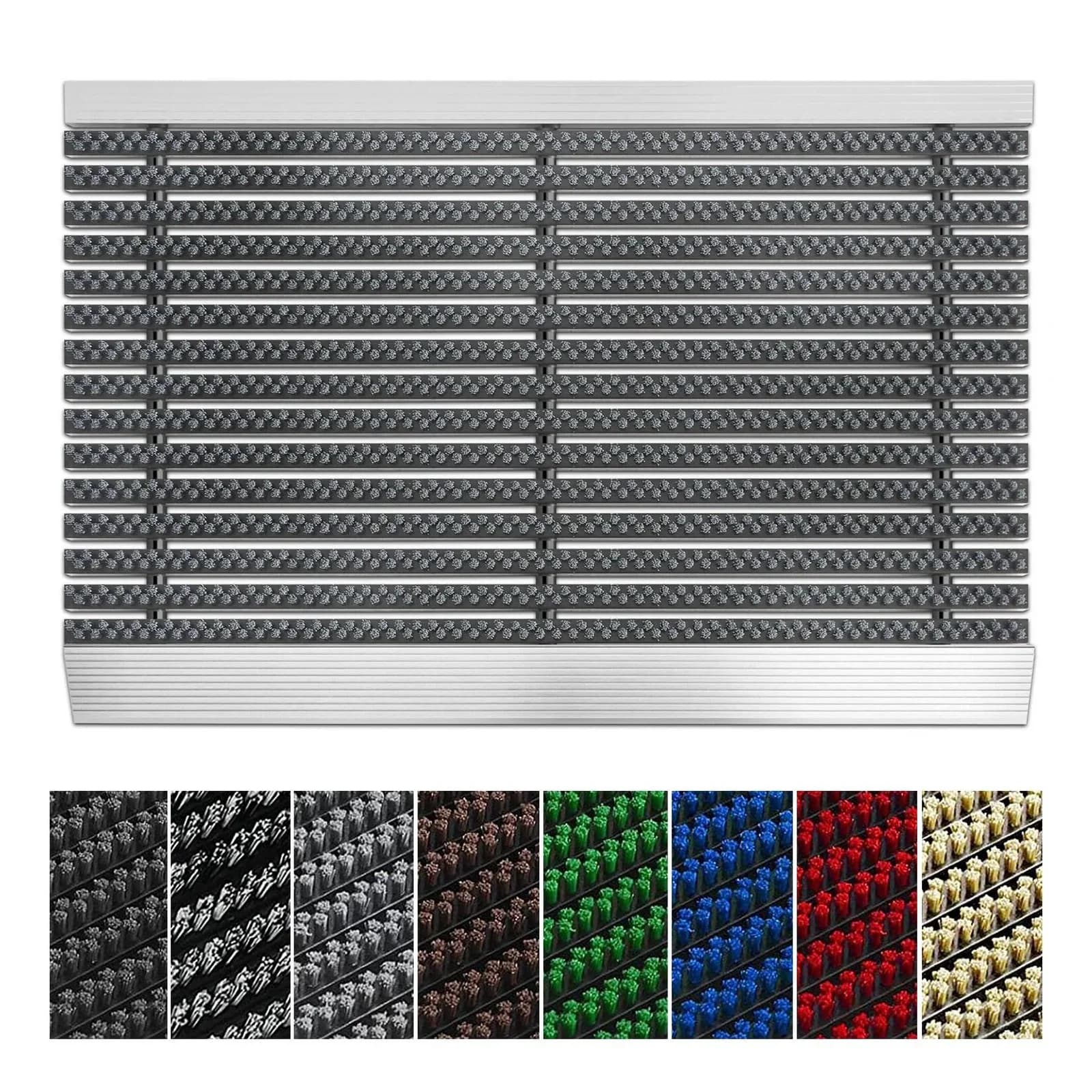 Floordirekt Hochleistungsmatte Profi Brush Grau Aluminium