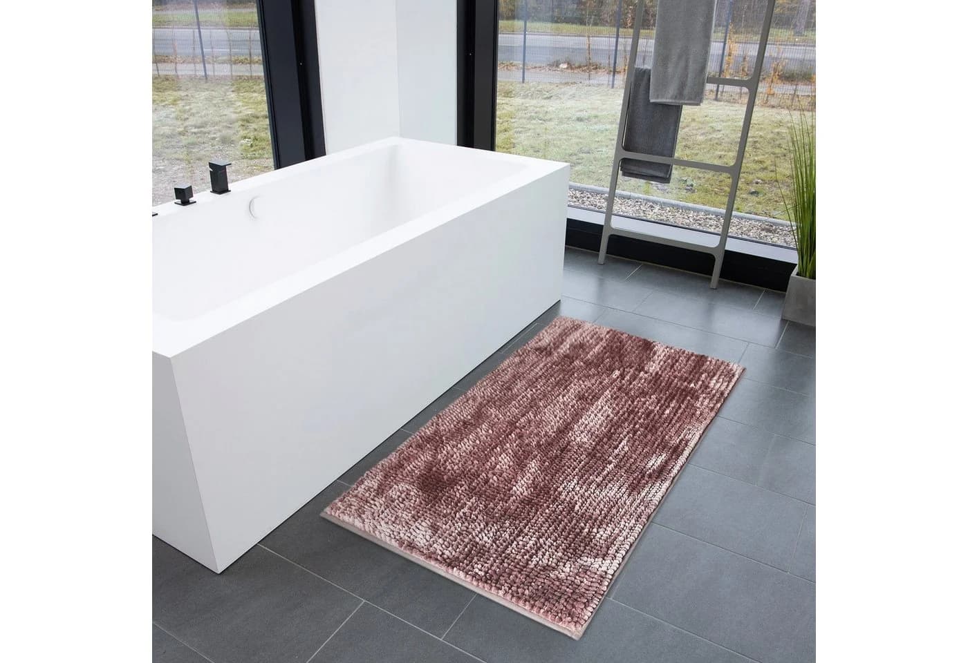 casa pura Badematte Chenille Coral Deluxe Lila Schimmernd - Bild 3