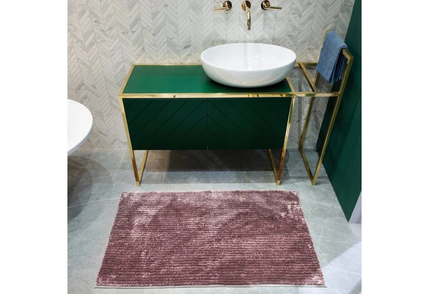 casa pura Badematte Chenille Coral Deluxe Lila Schimmernd - Bild 5