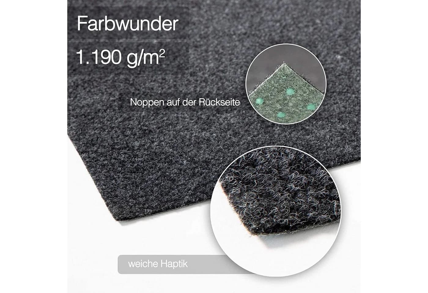casa pura Rasenteppich Farbwunder Pro Schwarz Polypropylen