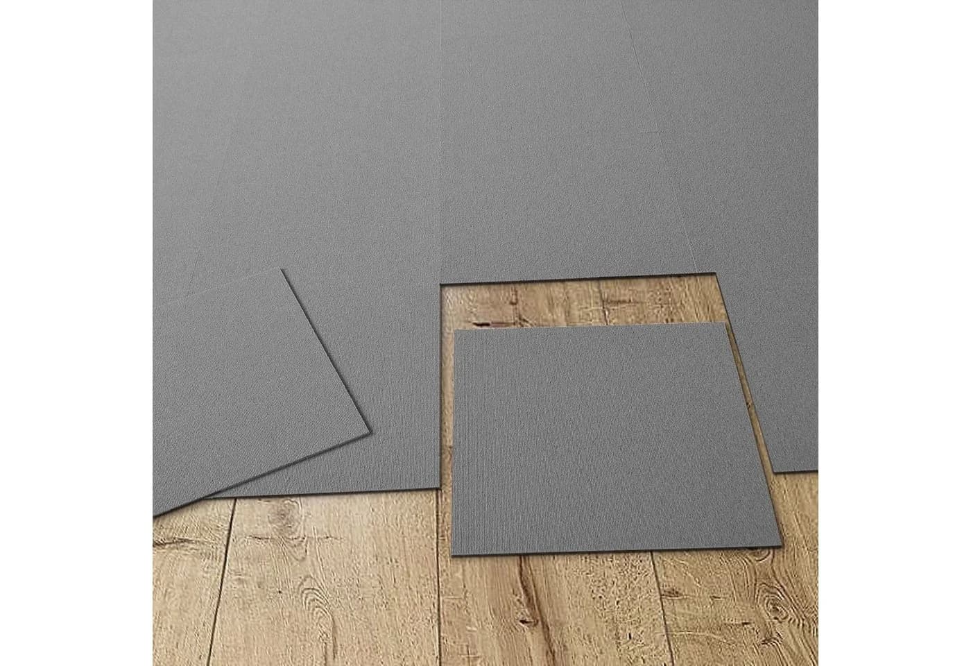 casa pura Teppichfliese Lyonn Hellgrau Selbstliegend 50x50 cm - Bild 3