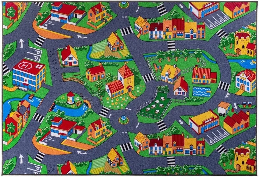 MDEKOR Kinderteppich mit Straßen und Häuser – 100 x 180 cm - Bild 5