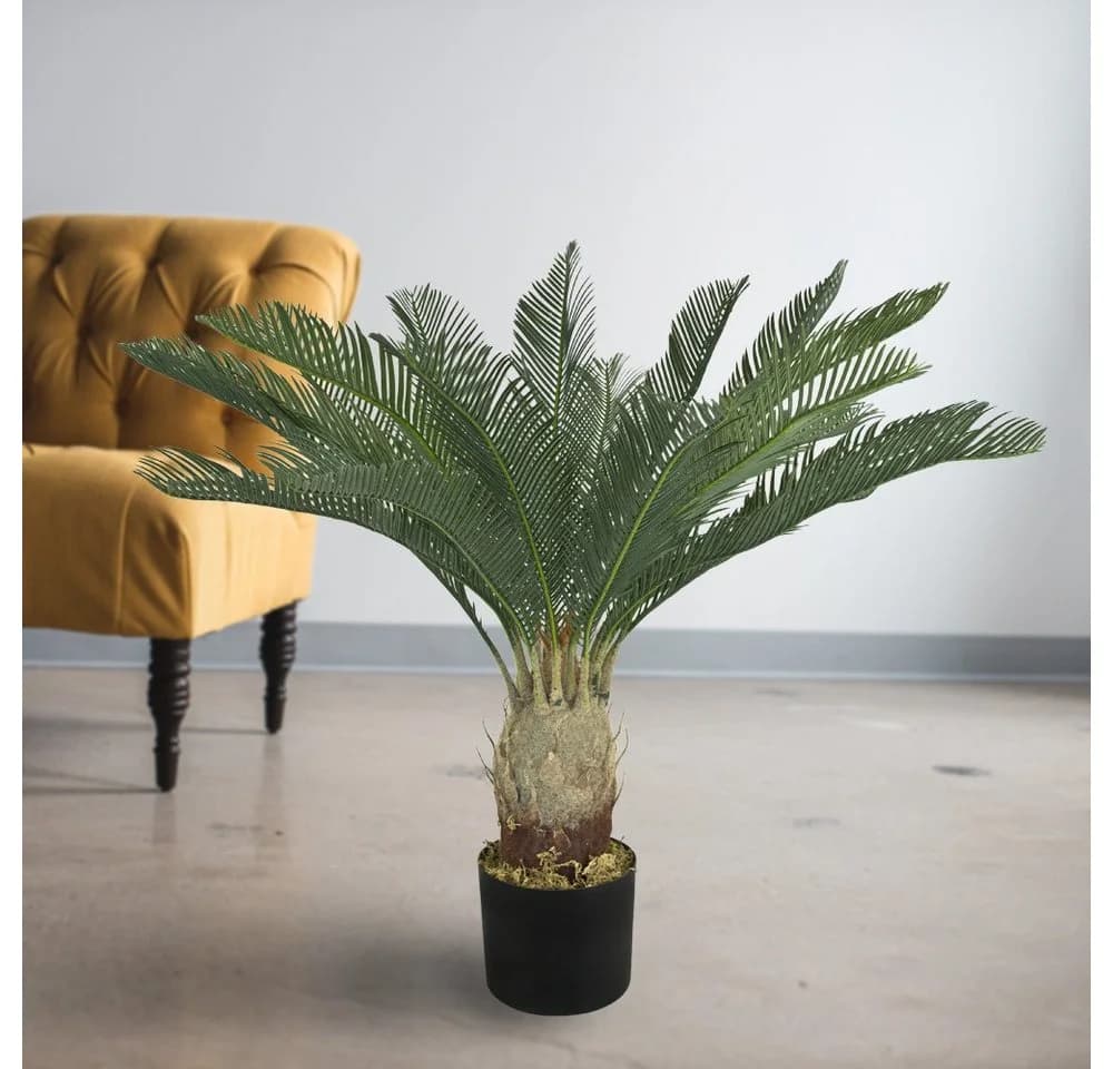 Kunstpalme Cycas 80 cm Kunstpflanze Plastikpflanze - Bild 3
