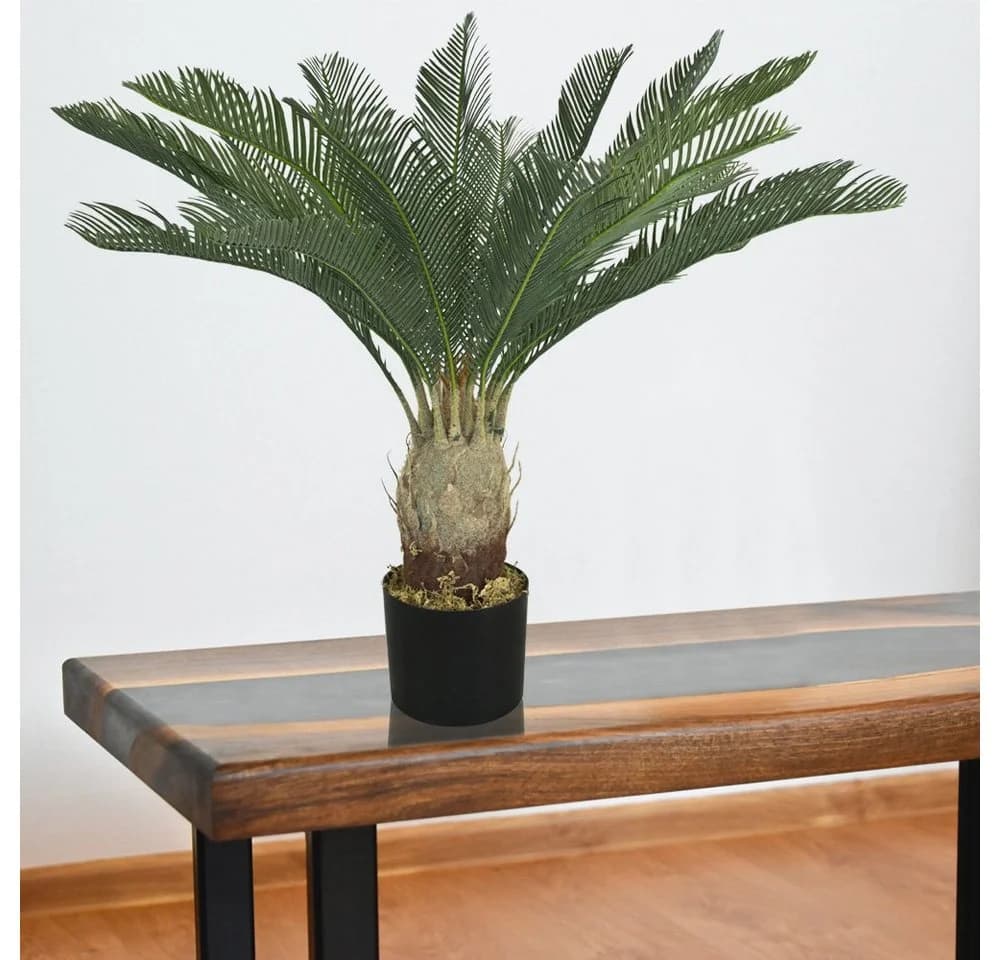 Kunstpalme Cycas 80 cm Kunstpflanze Plastikpflanze - Bild 4