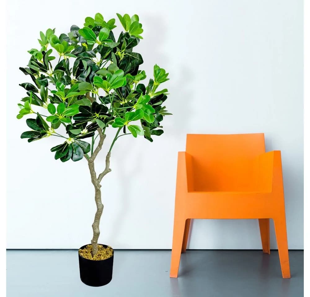 Decovego Kunstbaum Schefflera 100 cm Grün - Bild 5