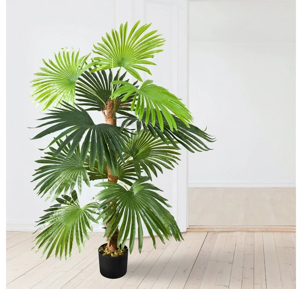 Decovego Kunstpalme 120cm Farnpalme Grün mit Topf - Bild 4