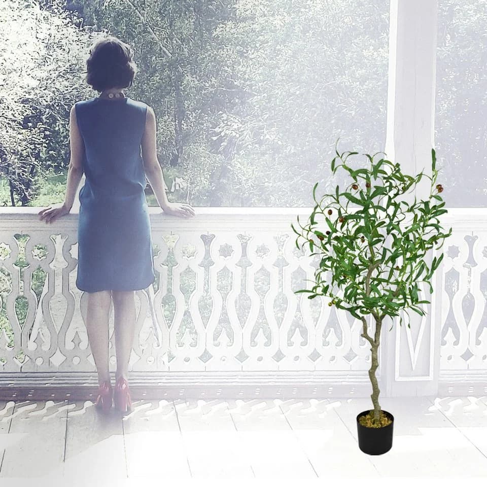 Decovego Kunstbaum Olive Olivenbaum 125 cm Grün - Bild 5