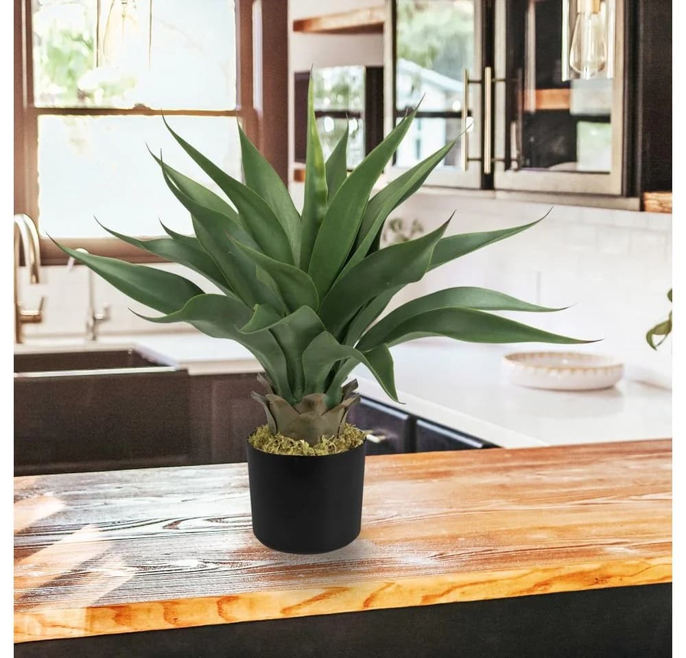 Decovego Künstliche Aloe Vera 54 cm im Zementtopf Grün - Bild 5