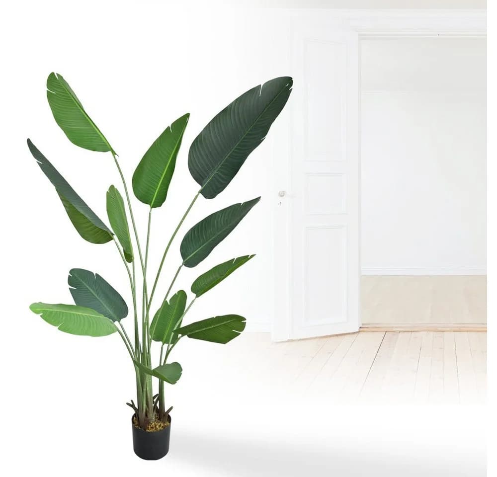Decovego Kunstbaum Strelitzie Paradiesvogelblume Grün 170 cm - Bild 4