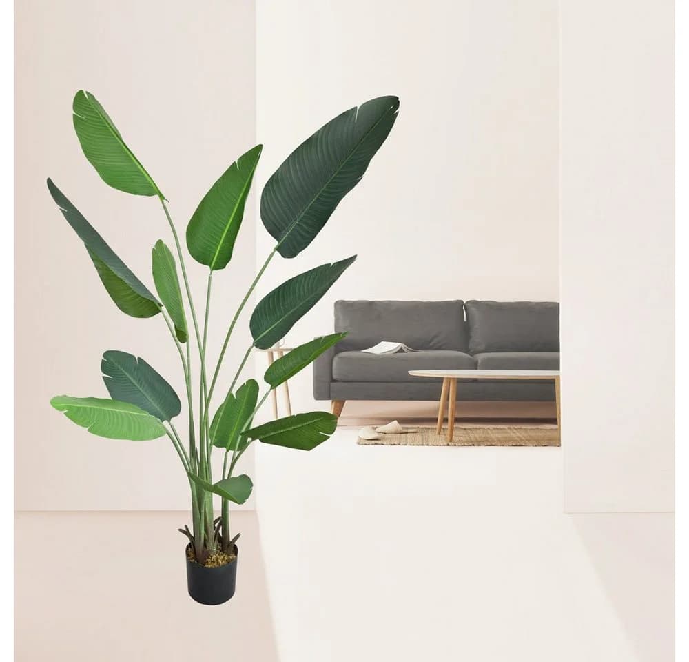 Decovego Kunstbaum Strelitzie Paradiesvogelblume Grün 170 cm - Bild 5
