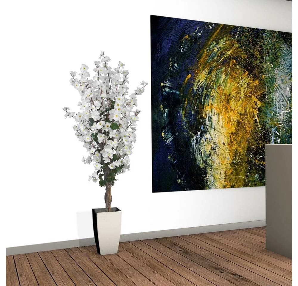 Decovego Kunstbaum Kirschbaum 120 cm Grüne Zimmerpflanze - Bild 5