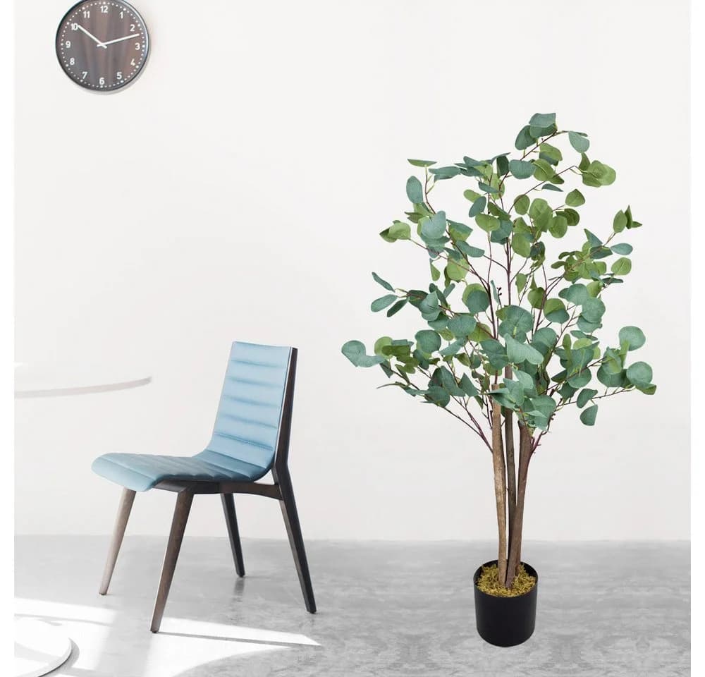 Decovego Eukalyptus Kunstbaum 120 cm Grün mit Topf - Bild 3