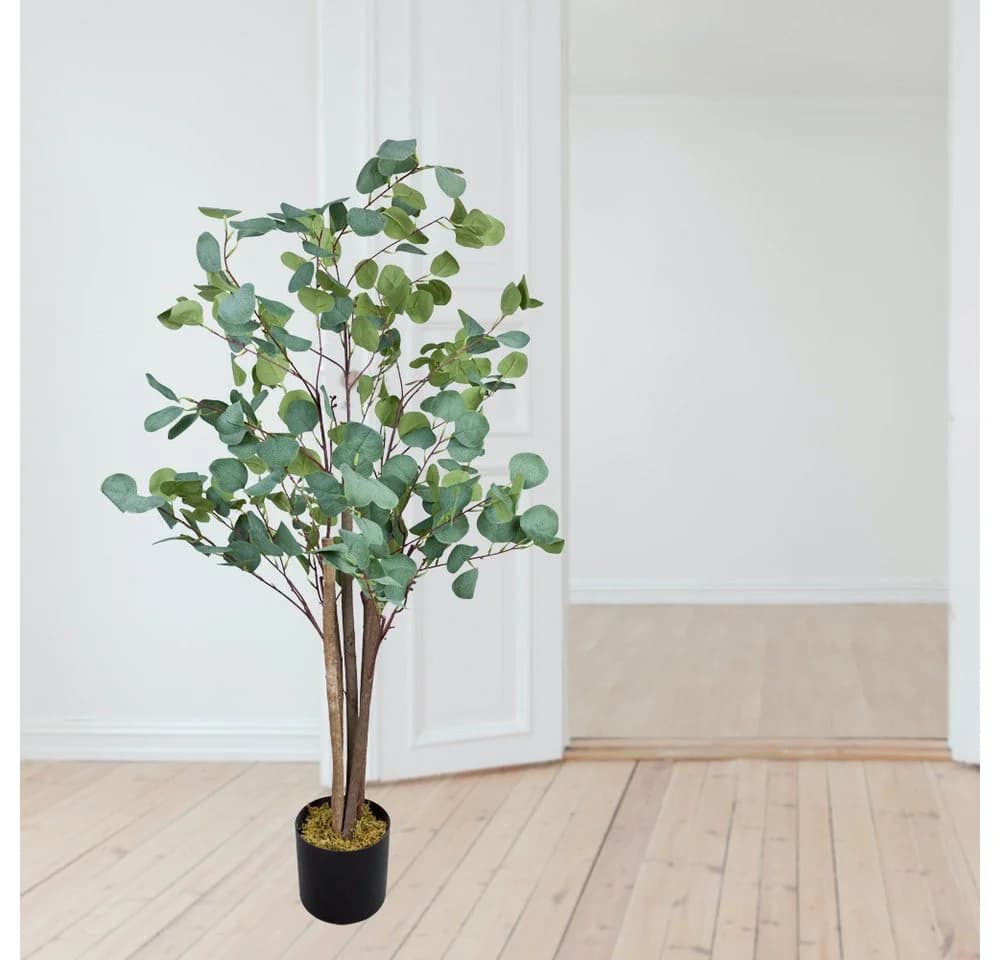 Decovego Eukalyptus Kunstbaum 120 cm Grün mit Topf - Bild 4