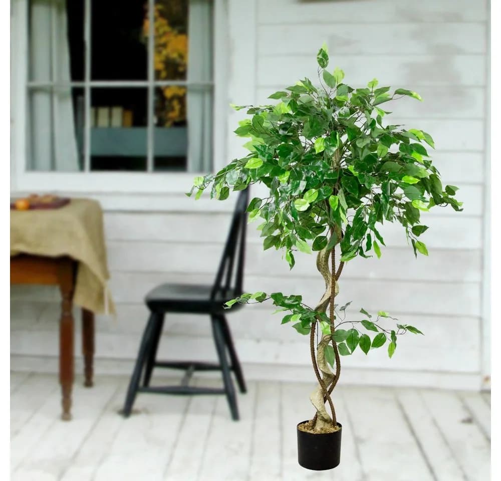 Kunstpflanze Ficus Benjamin 120 cm, Decovego - Bild 5