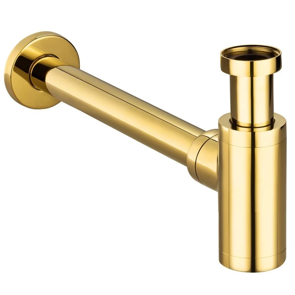 Sanlingo Ablaufgarnitur Gold Röhrensiphon Messing Bad Küche - Bild 2