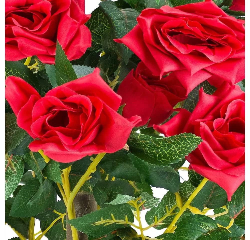 Kunstblume Rose Rosenstock Rosenbusch Kunstpflanze Künstliche Pflanze Auswahl, Decovego - Bild 4