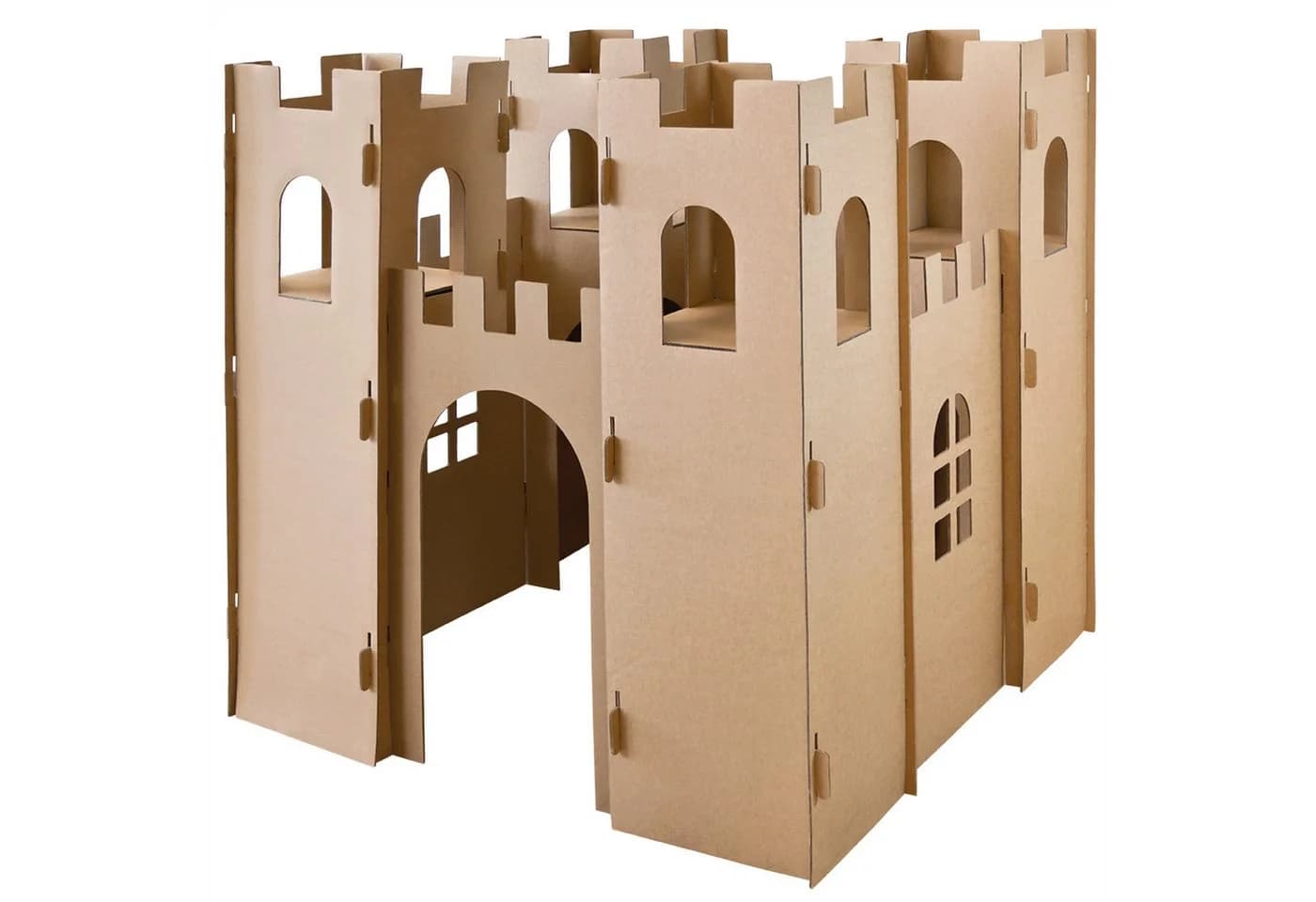 Kingpower Ritterburg Spielhaus Pappe Braun 130x130x132cm - Bild 2
