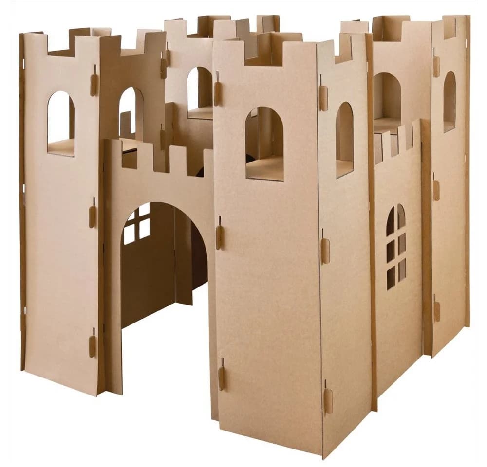 Kingpower Ritterburg Spielhaus Pappe Braun 130x130x132cm - Bild 4