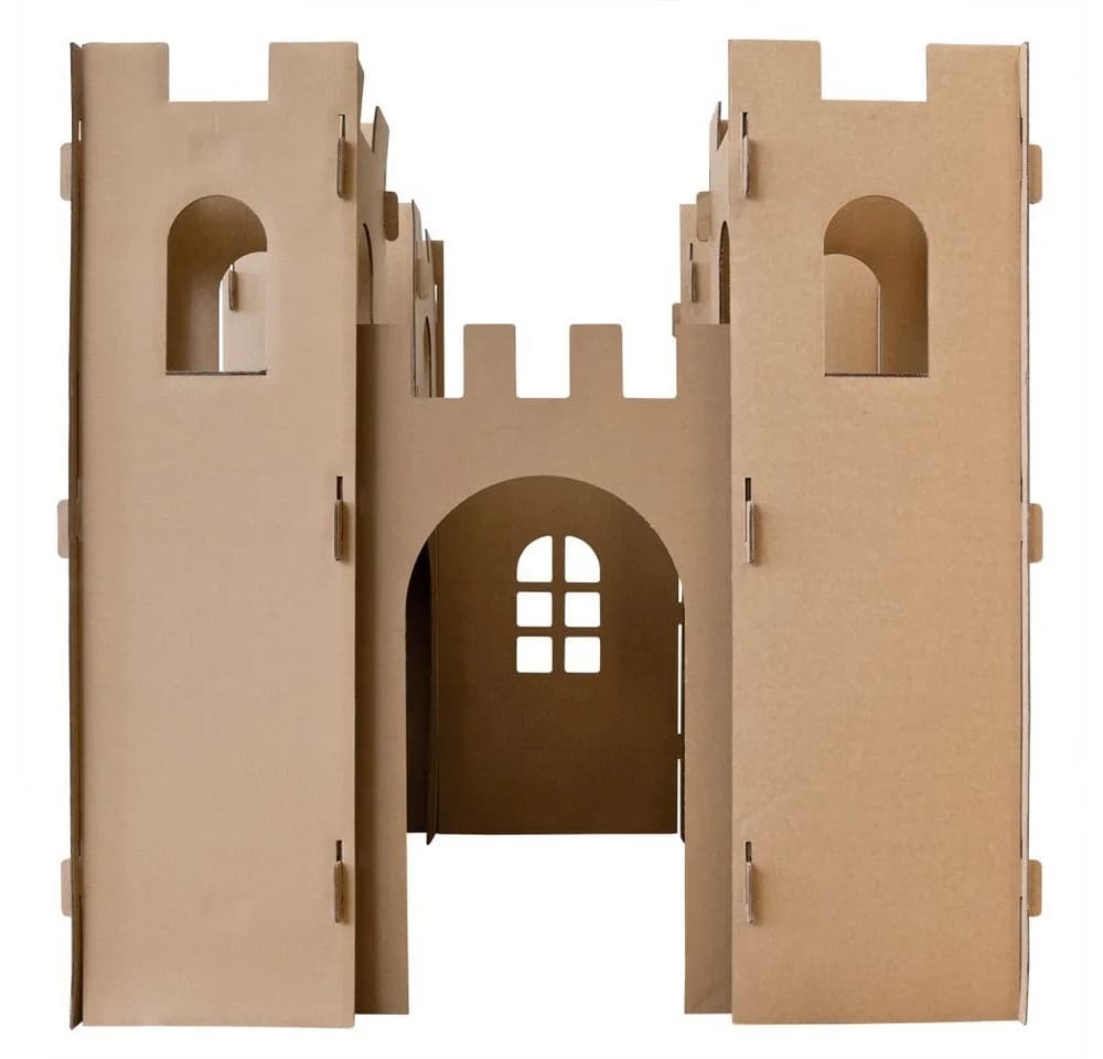 Kingpower Ritterburg Spielhaus Pappe Braun 130x130x132cm - Bild 5