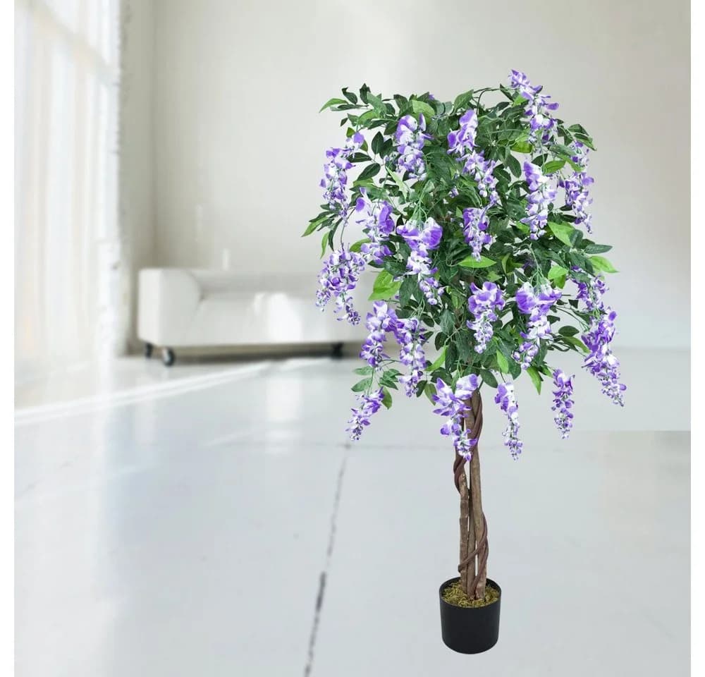 Decovego Kunstbaum Blauregen 160 cm mit Echtholz - Bild 3