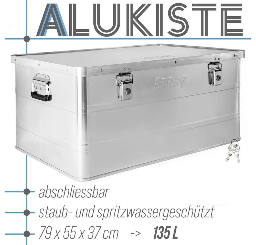 Trucky Allzweckkiste Aluminium Box Silber 135 Liter Abschließbar