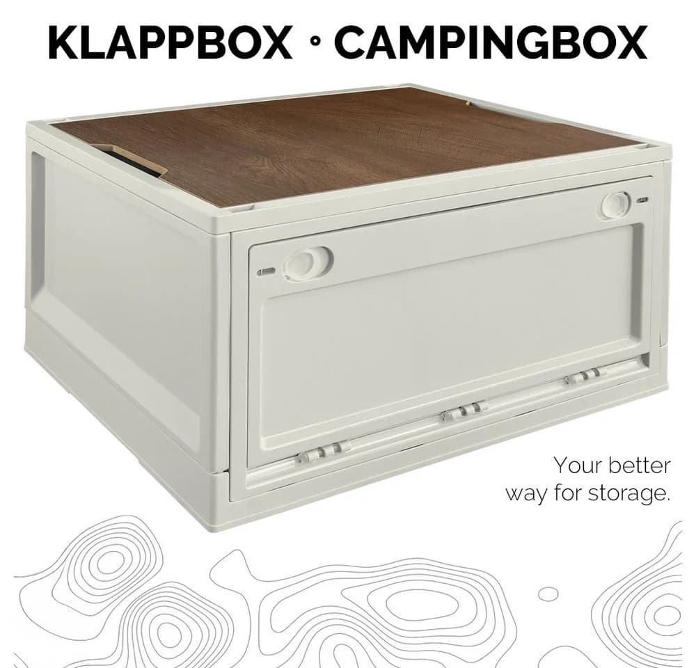Trucky Faltbox Storage Box 45L Beige mit MDF-Deckel