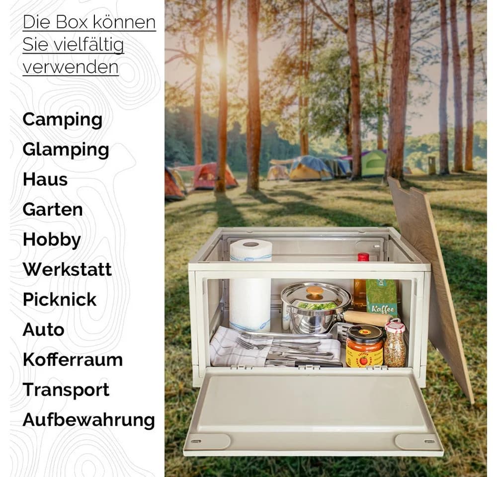 Trucky Faltbox Storage Box 45L Beige mit MDF-Deckel - Bild 3