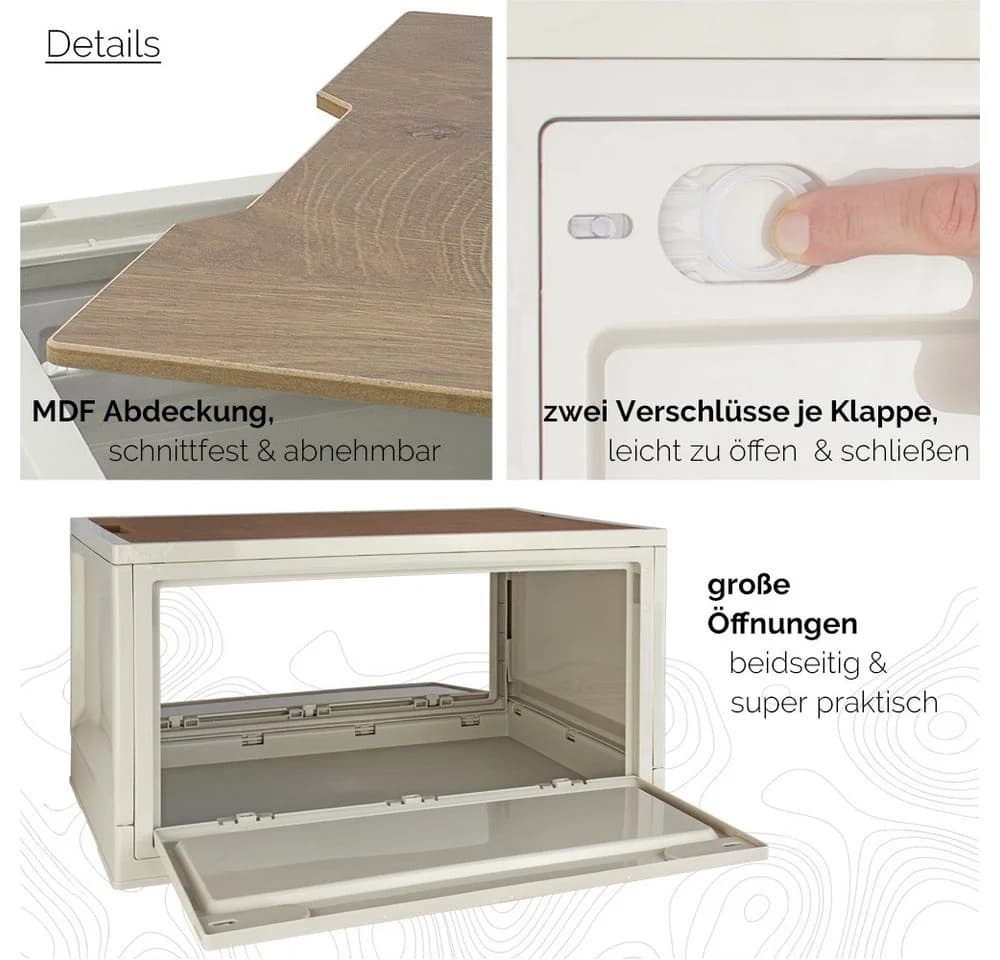 Trucky Faltbox Storage Box 45L Beige mit MDF-Deckel - Bild 4