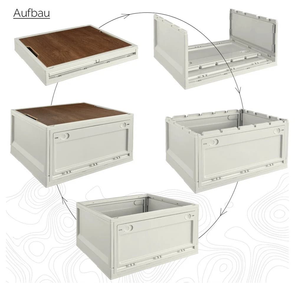 Trucky Faltbox Storage Box 45L Beige mit MDF-Deckel - Bild 5