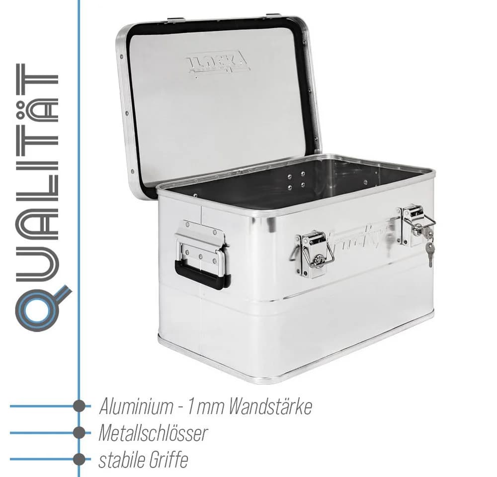 Trucky Allzweckkiste Aluminium Box mit Deckel Silber Abschließbar - Bild 3
