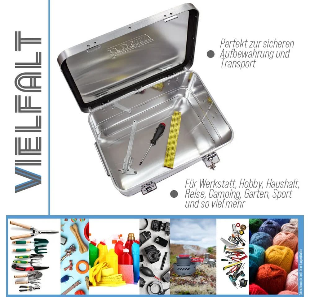 Trucky Allzweckkiste Aluminium Box mit Deckel Silber Abschließbar - Bild 5