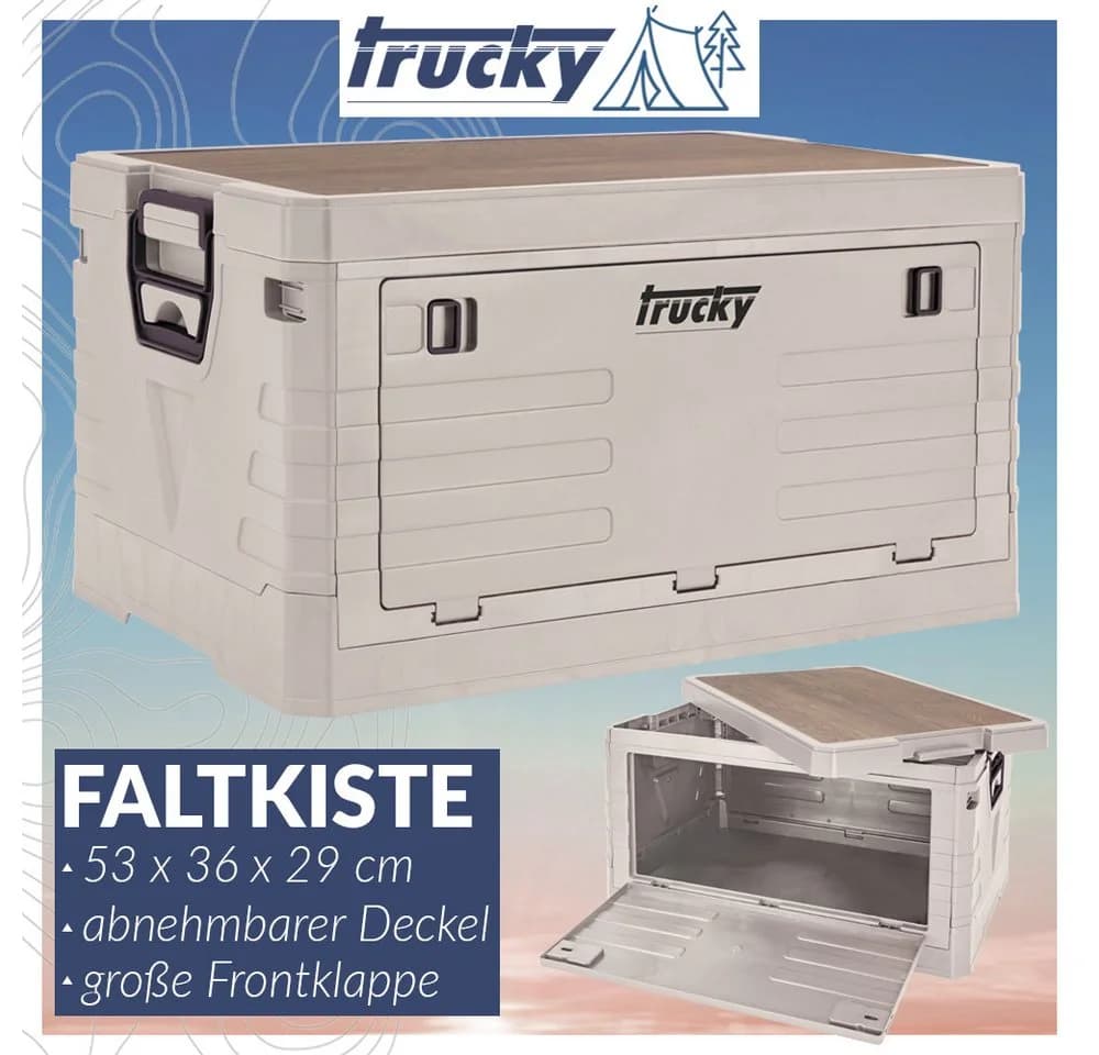 Trucky Faltbox Storage Box 45L Beige Camping Klappbox