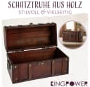Kingpower Schatzkiste Schatztruhe aus Holz mit Schloss 30x14x16 cm Bild 1
