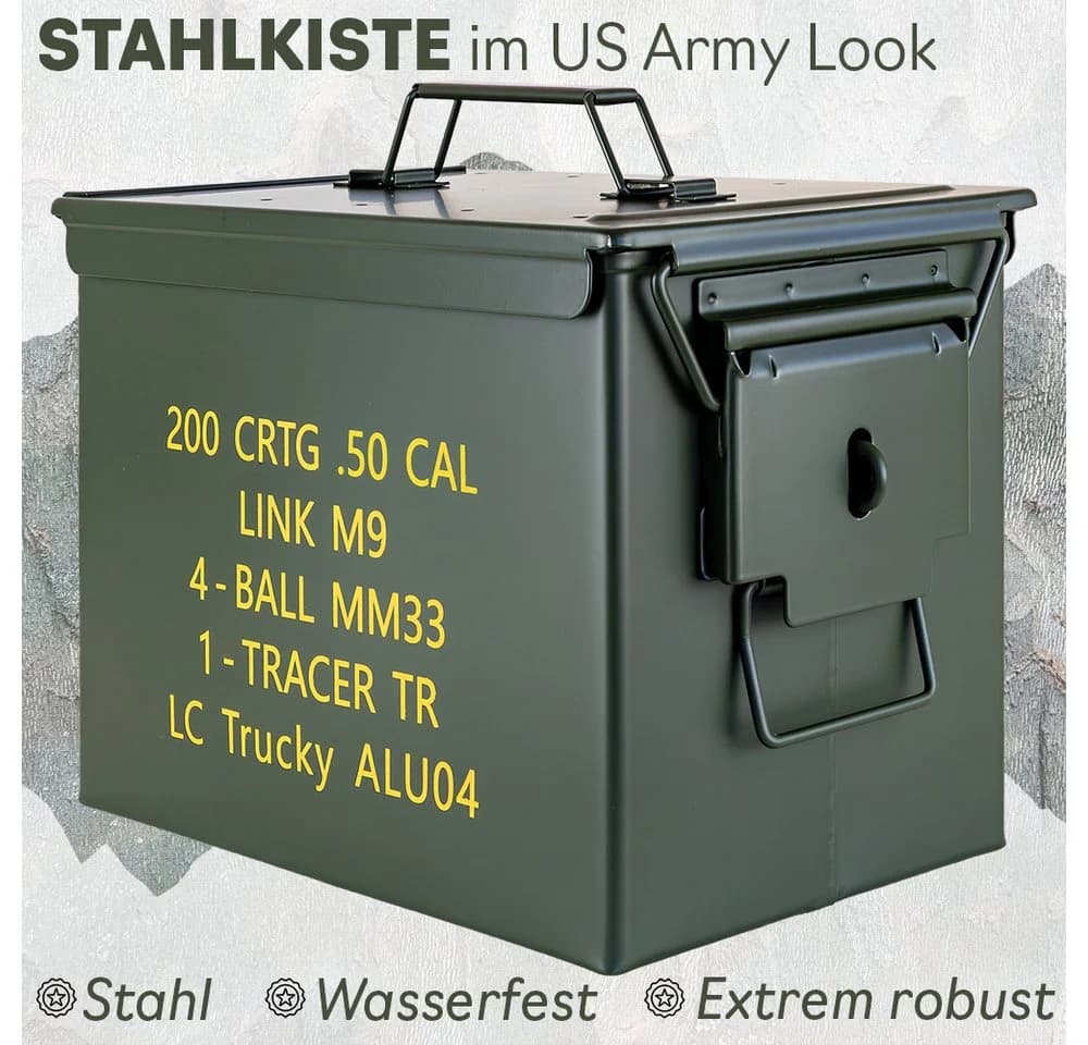 Trucky Aufbewahrungsbox Metallkiste Grün Stahl