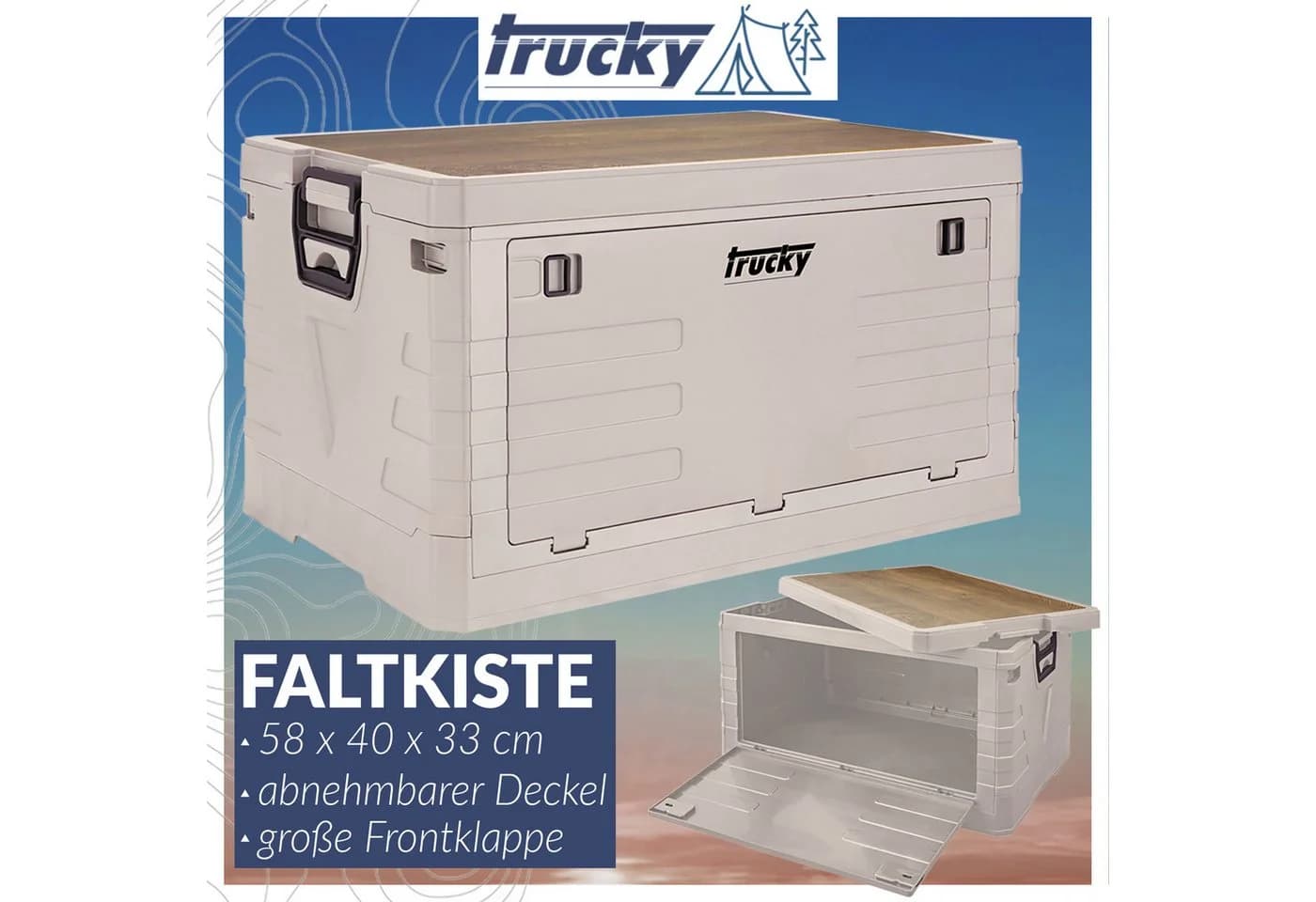 Trucky Faltbox Storage Box Camping Klappbox Beige