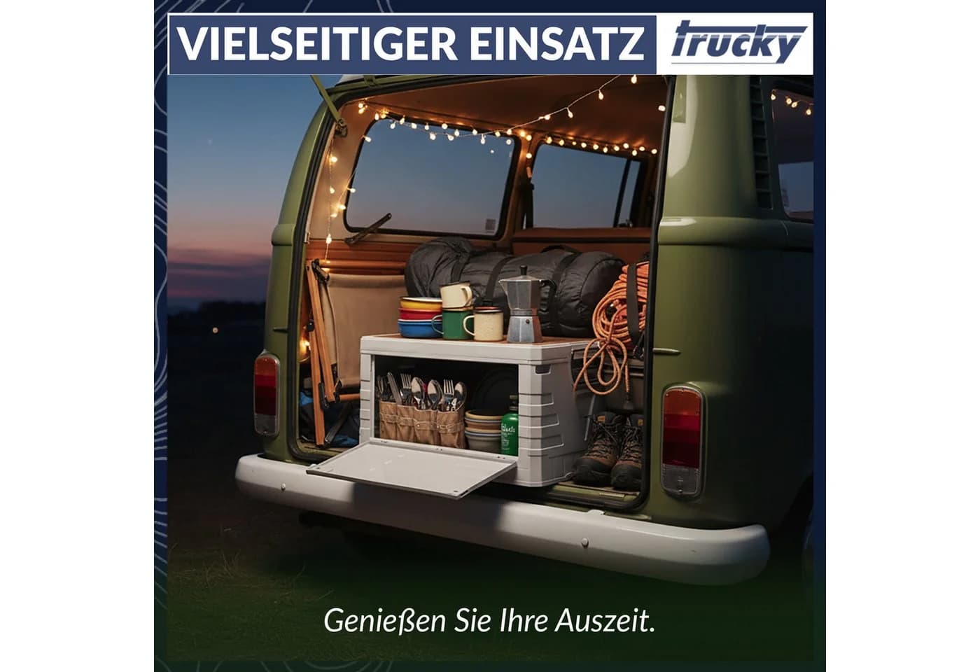 Trucky Faltbox Storage Box Camping Klappbox Beige - Bild 3