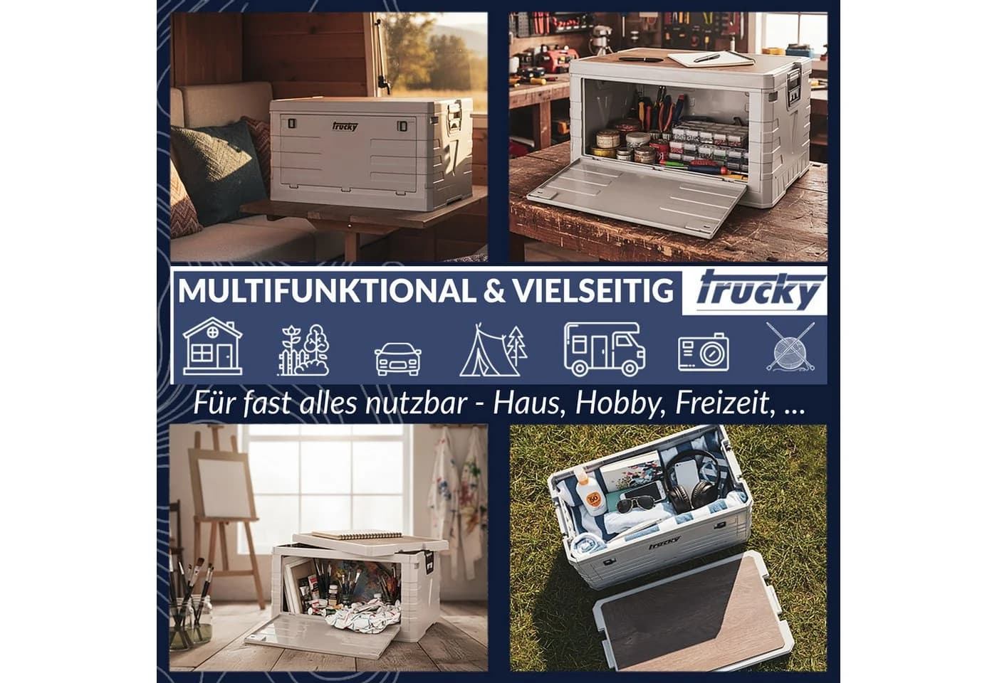 Trucky Faltbox Storage Box Camping Klappbox Beige - Bild 5