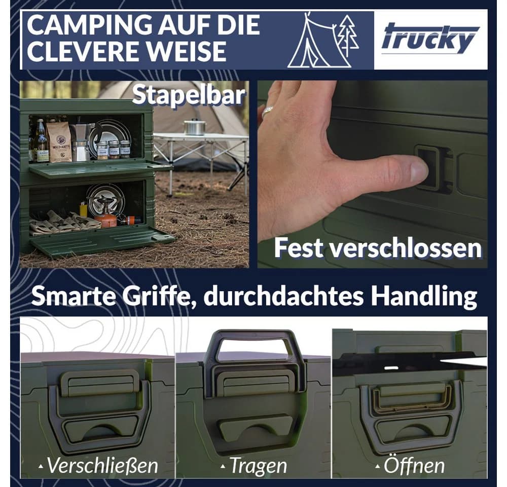Trucky Faltbox Storage Box Camping Klappbox Klappkiste faltbar Grün - Bild 4